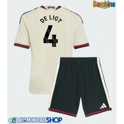 Maglie da calcio Manchester United Matthijs de Ligt #4 Terza Maglia Bambino 2026-27 Manica Corta + Pantaloni corti)